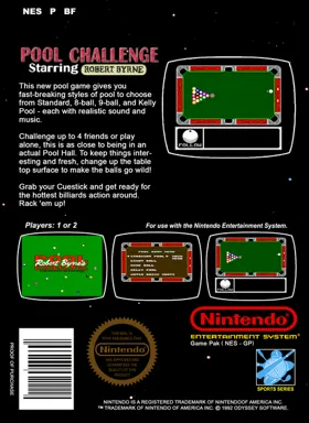 Robert Byrne's Pool Challenge (USA) (Proto) (Unl) box cover back